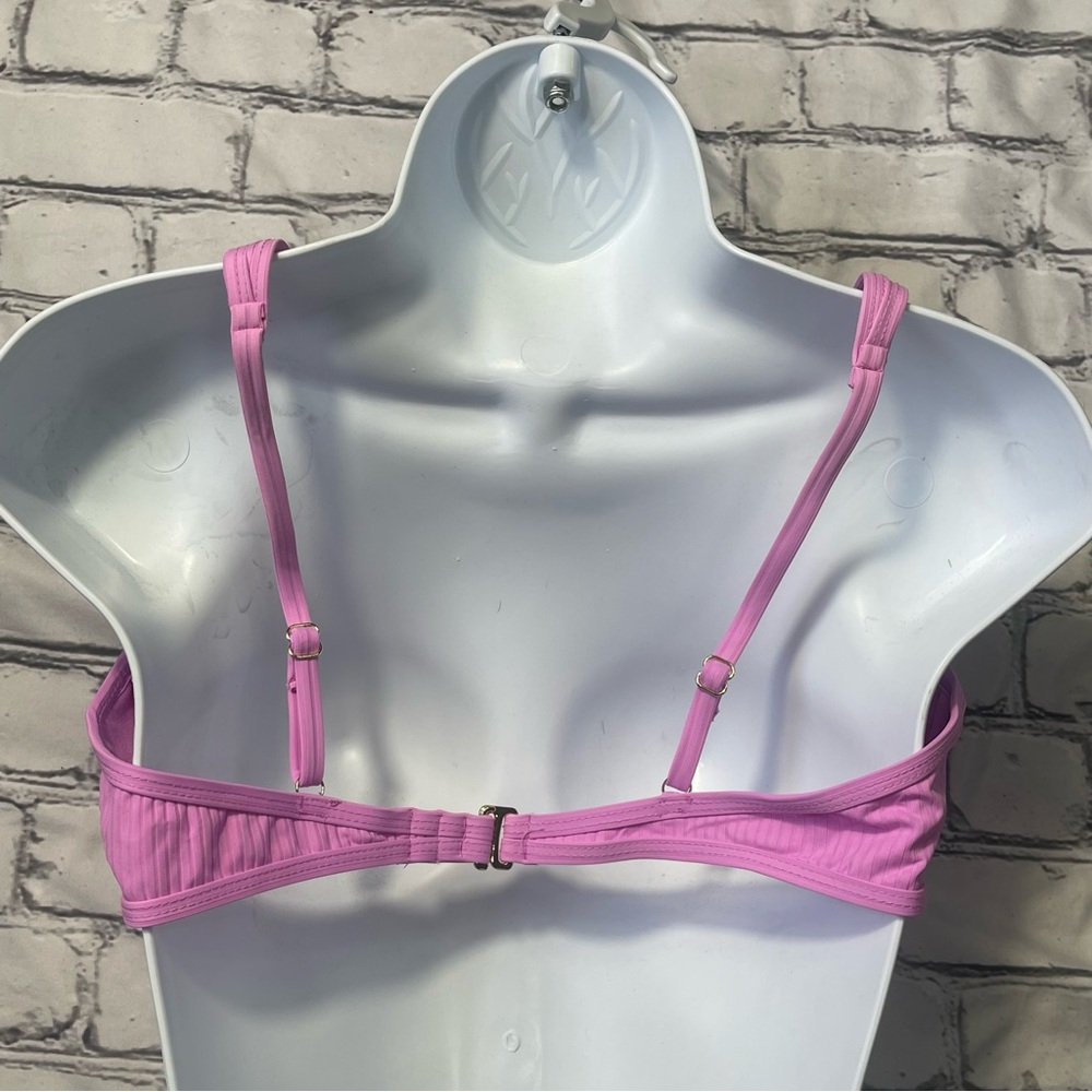 Pink Ribbed Bikini Top NWT - Picture 3 of 3